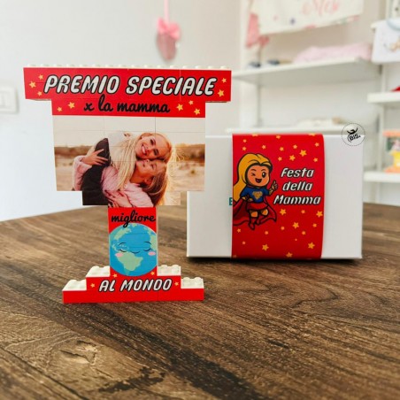 Coppa Mattoncini Personalizzabile. Idea Regalo Originale per la Festa del Papà e della Mamma