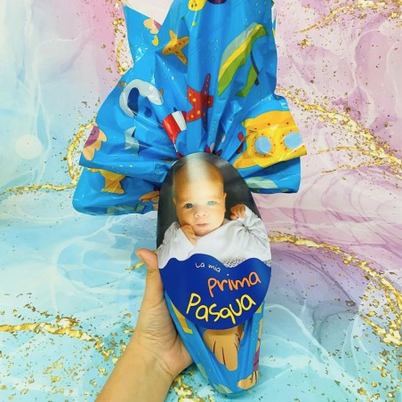 Uovo di Pasqua "La mia Prima Pasqua" con foto personalizzata