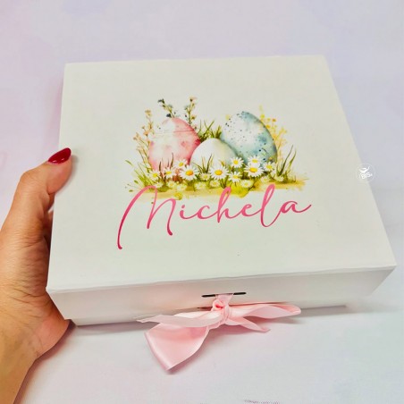 Scatola Ricordo Prima Pasqua – Pacco Regalo Personalizzato con Nome e Messaggio