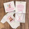 Scatola regalo pieghevole con chiusura magnetica "Prima Festa della Mamma" da personalizzare con body e bavaglino