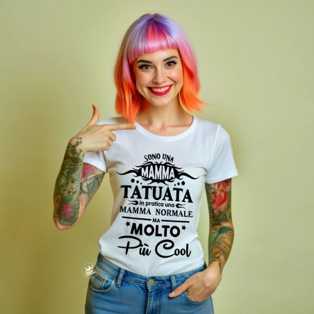 T-shirt donna manica corta "mamma tatuata"