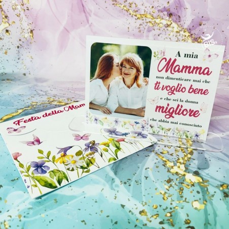 Babloo Targa Personalizzata Per Mamma In Plexiglass 6x22 Cm, Con Foto E Scritta, Idea Regalo Festa Della Mamma, Made In Italy