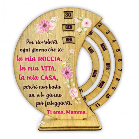 Calendario Perpetuo in Legno – Idea Regalo Mamma Festa della Mamma | BIS.it