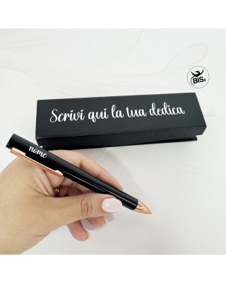 Penna in alluminio " Signature" personalizzabile con astuccio similpelle