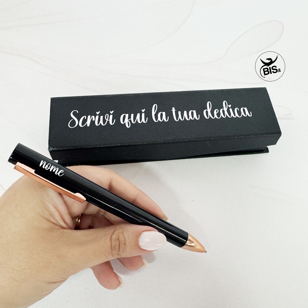 Penna in alluminio " Signature" personalizzabile con astuccio similpelle