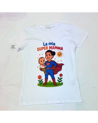 T-shirt personalizzata con mamma eroina – Linea MOM WOW | bis