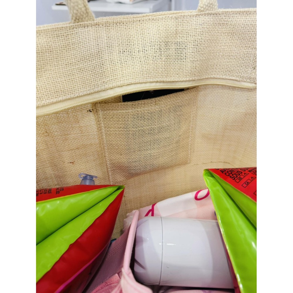 Borsa Mare in Juta con Frase Divertente – “Porto solo cose leggere”