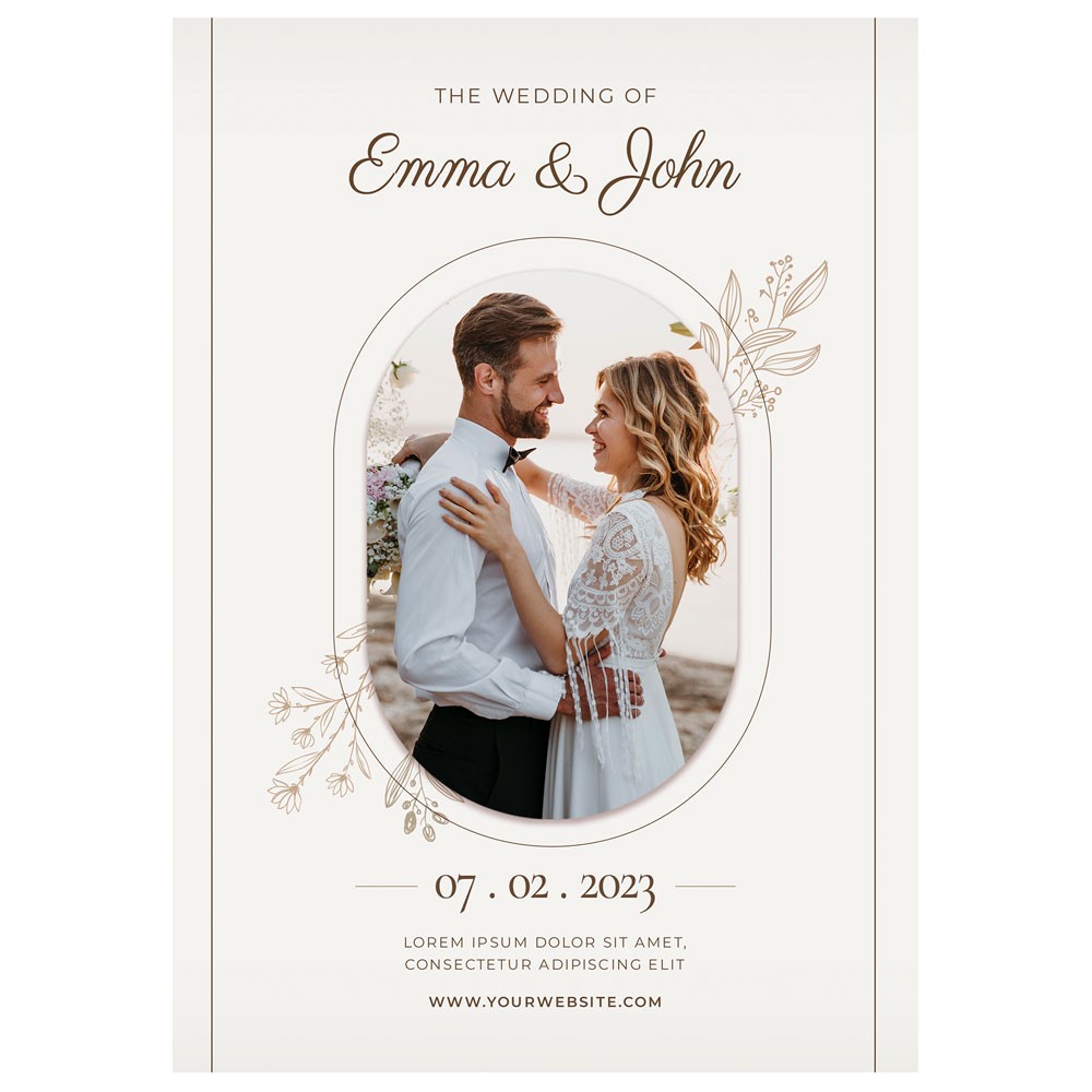 Poster Personalizzato Per Matrimonio E Feste - 2 Banner Identici Per Interni, Formato 0,3x0,9 M, Personalizzabile Con Nome E Foto - copertina