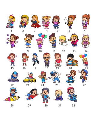 Etichette adesive multiuso "Linea Avatar" da personalizzare