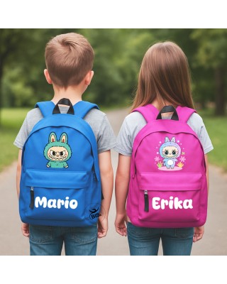 Zaino personalizzato Mostriciattoli per asilo o elementari – Con nome