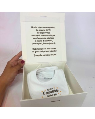 Scatola regalo neonato “Sono l’amore della zia” – Personalizzabile