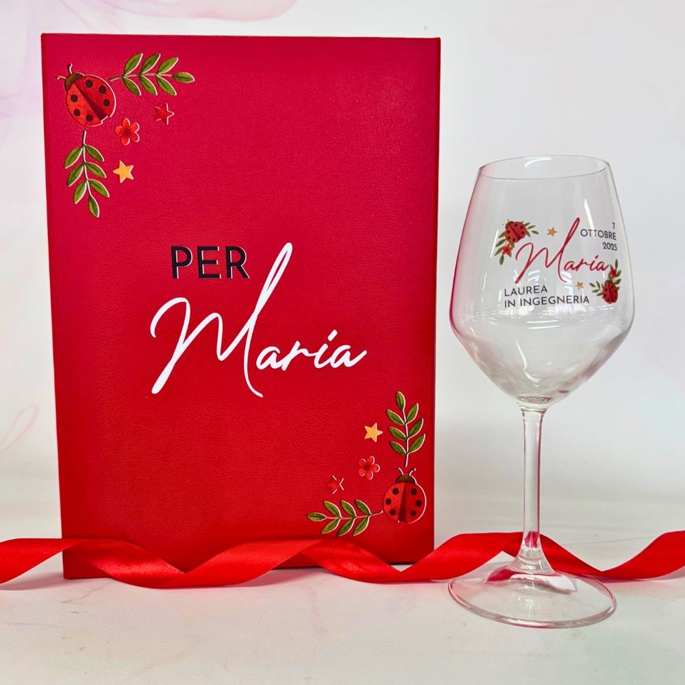 Regalo Laurea Personalizzato con Calice e Scatola – Nome, Corso e Data