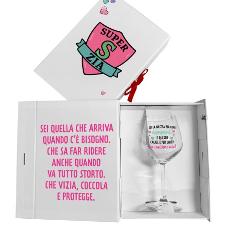 Calice regalo Super Zio o Super Zia  Confezione personalizzabile