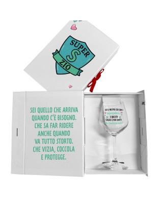 Gift Box con Calice Personalizzato “Super Zia” o “Super Zio”