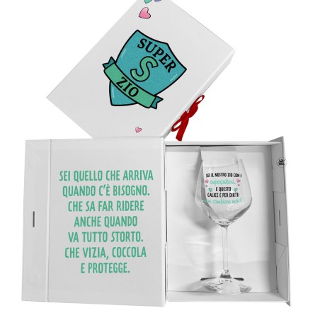 Calice regalo Super Zio o Super Zia  Confezione personalizzabile
