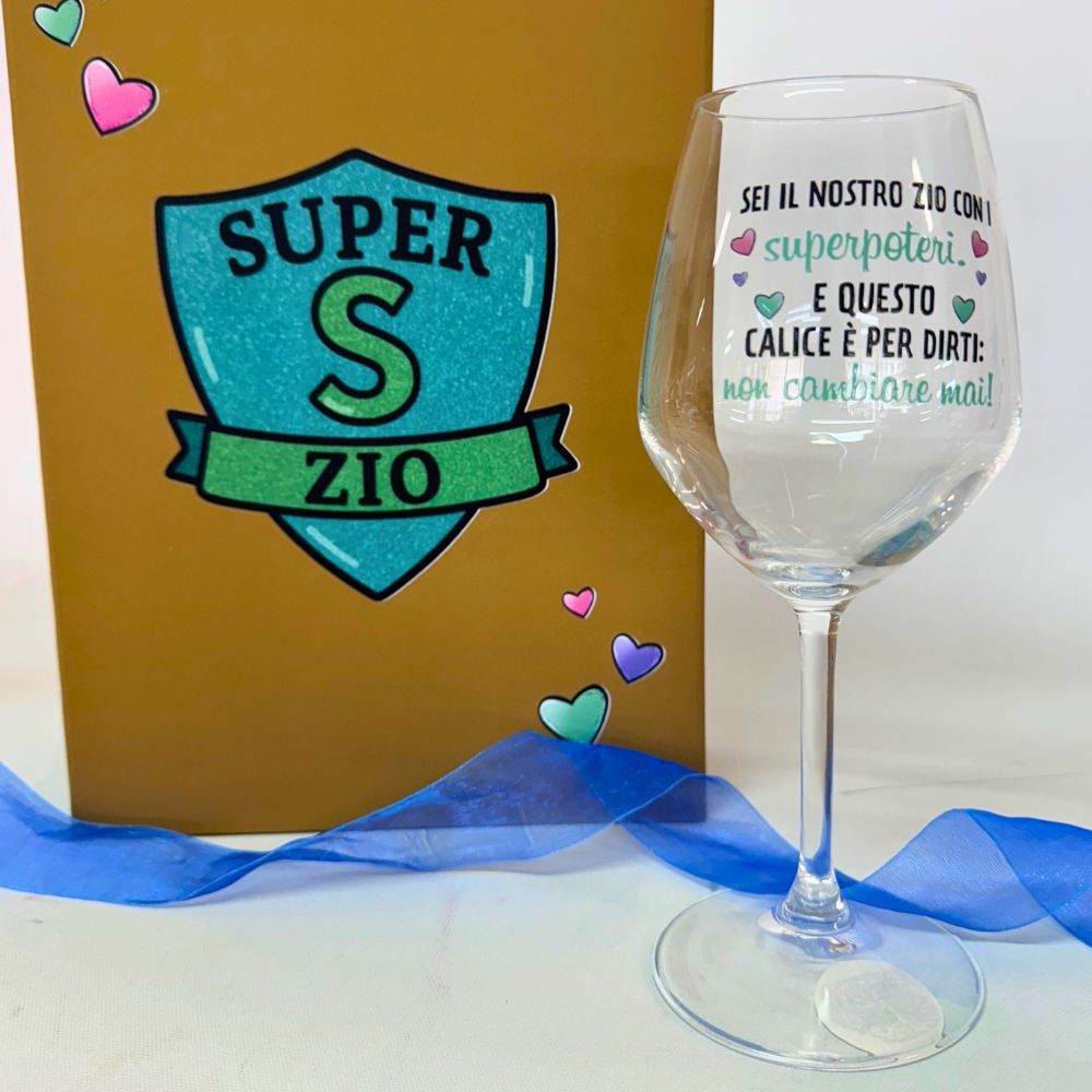 Calice regalo Super Zio o Super Zia  Confezione personalizzabile
