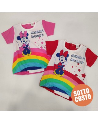 Pagliaccetto estivo Minnie arcobaleno con nome