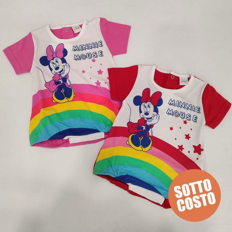 Pagliaccetto estivo Minnie arcobaleno con nome