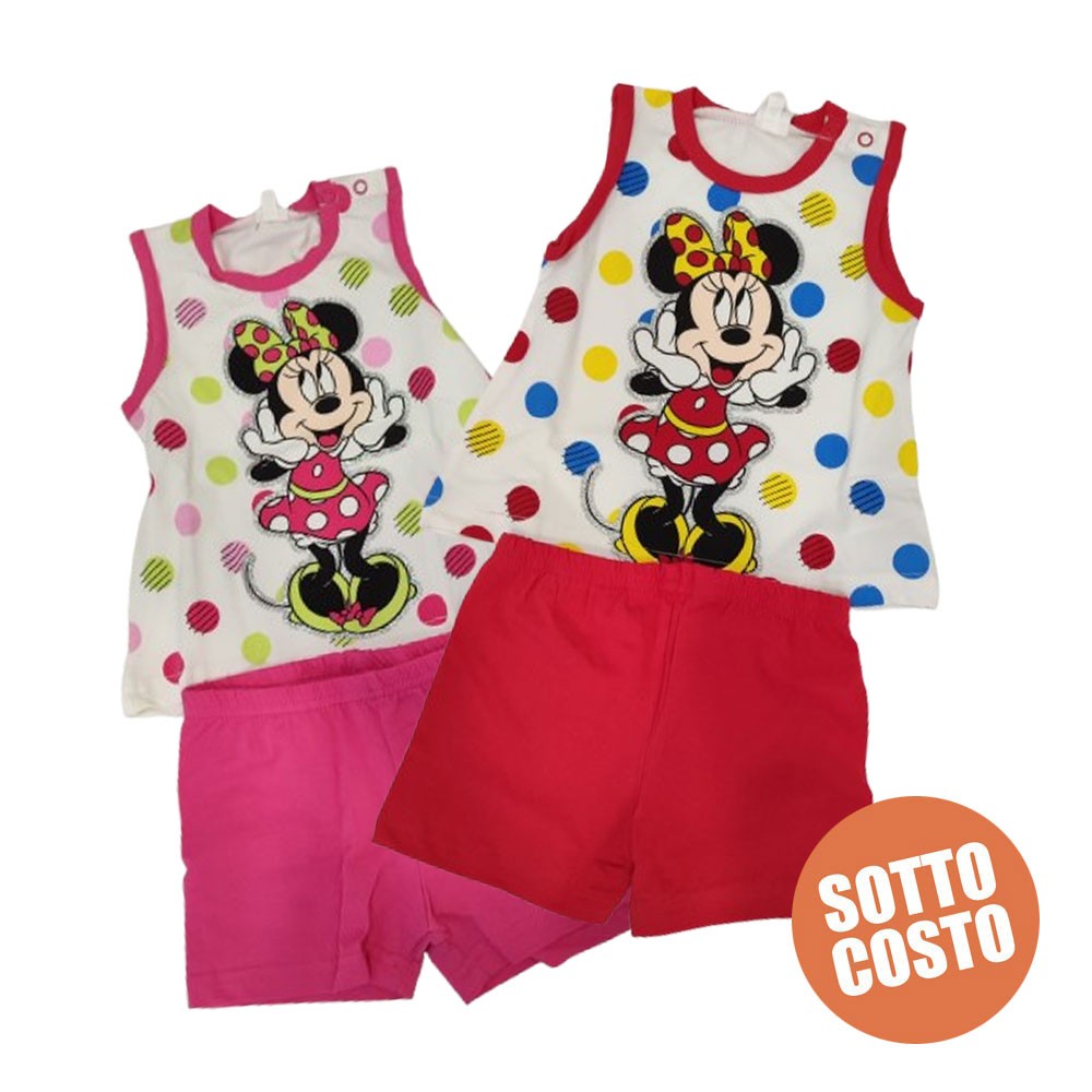 Completino estivo Minnie con stampa glitterata