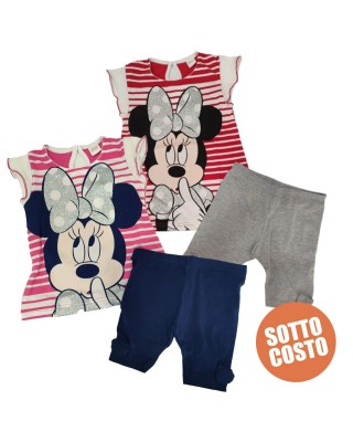 Completino estivo Minnie con fiocco in glitter