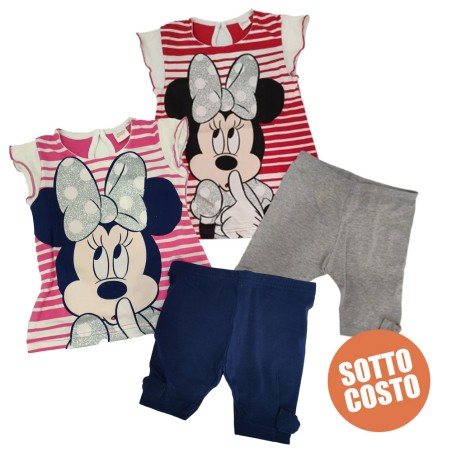 Completino estivo Minnie con fiocco in glitter