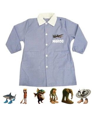 Grembiule bimbo a quadretti blu – Personalizzato con nome | Linea Brainrot TikTok
