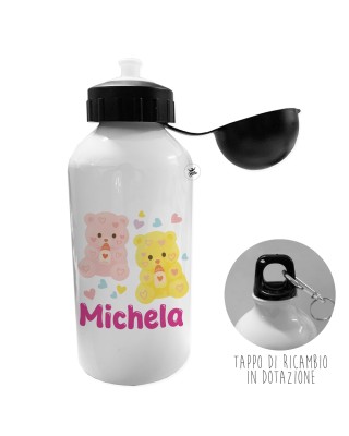 Borraccia Orsetti Coccolosi Personalizzata con Nome – 500 ml