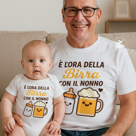 Body neonato personalizzato in cotone | Regalo Festa dei Nonni e papà