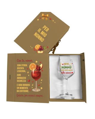 Gift Box con Calice Personalizzato – Idea Regalo per Nonni, Nonna, Papà o Compleanno | BuyItalianStyle