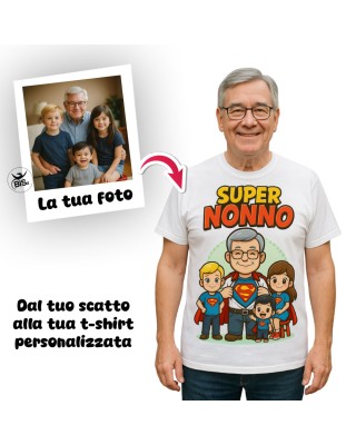 T-shirt personalizzata Linea WOW HEROES – Super Nonno, Super Papà, Super Zio