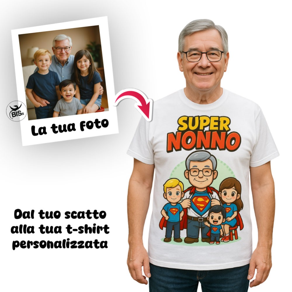 T-shirt personalizzata Linea WOW HEROES – Super Nonno, Super Papà, Super Zio T-shirt personalizzata Linea WOW HEROES – Super Nonno, Super Papà, Super Zio