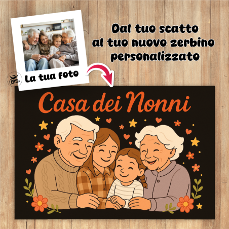 Zerbino Illustrato Personalizzato da Foto | Regalo per la Nuova Casa