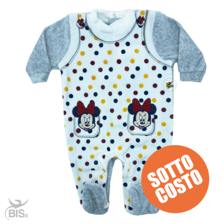 Tutina in ciniglia stampa pois minnie
