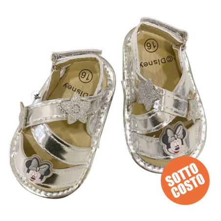 Sandalo neonata argento "Minnie"