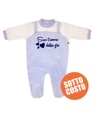 Tutina in ciniglia con scritta simpatica
