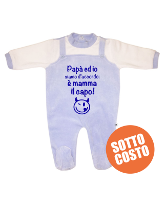 Baby Overalls Romper "Dad and I agree  mom is the boss"