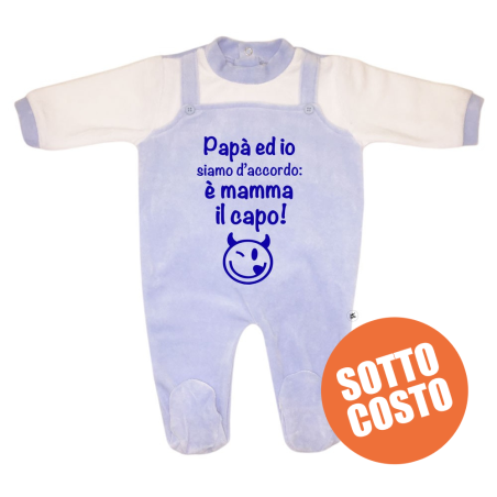 Tutina in ciniglia con dedica mamma