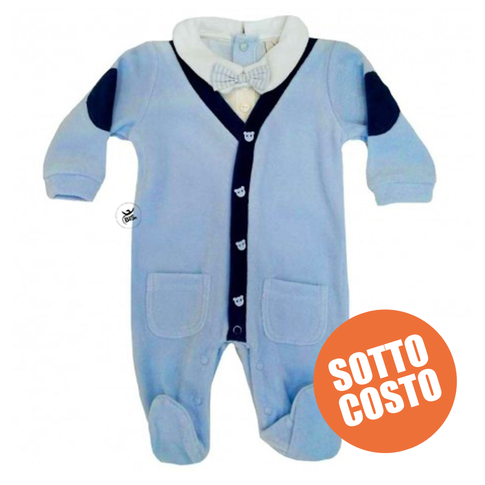 Tutone Neonato con papillon rimuovibile