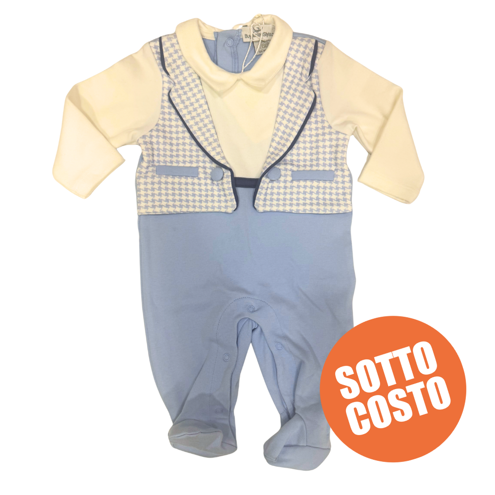Tutina in caldo cotone con gilet e papillon