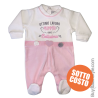 Newborn girl bodysuit in chenille with flowers "Well done mom, I'm awe