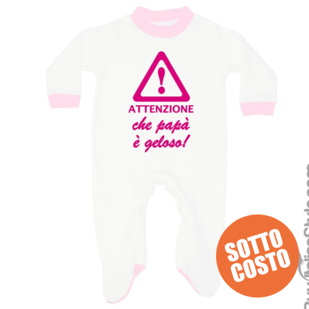 Tutina con stampa attenzione che papà è geloso
