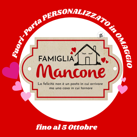 Promo Alert  -30% su TUTTO + OMAGGIO  fino al 5 Ottobre  - Specifica il nome a fine ordine nel campo "ULTERIORI INFORMAZIONI"
