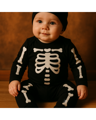 Set body lupetto e ghettine "Scheletro"