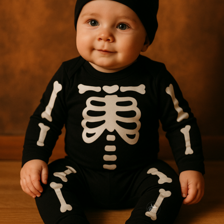 Set body lupetto e ghettine "Scheletro"