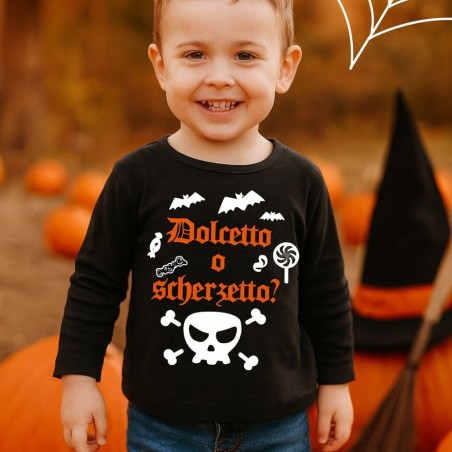 maglia bimbo bimba halloween "dolcetto o scherzetto"
