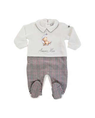 Tutina con trama scozzese linea "Bear on the moon" personaizzabile