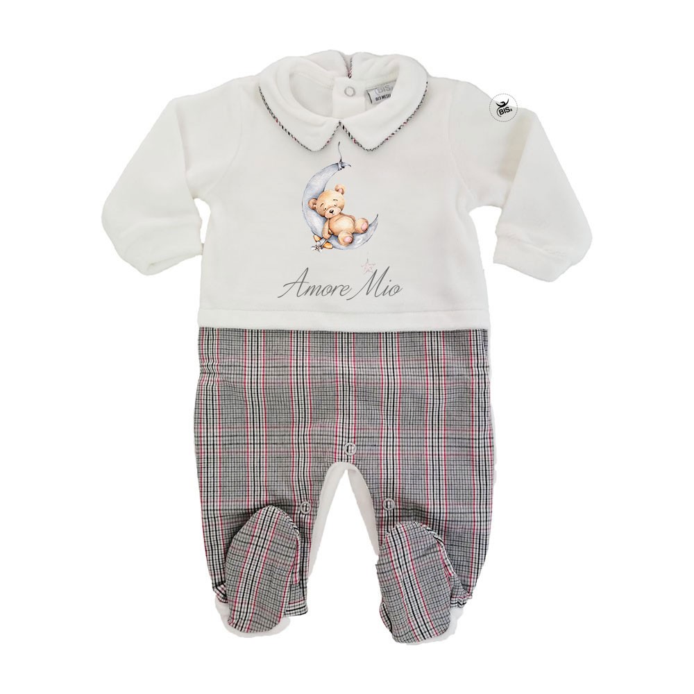 Tutina con trama scozzese linea "Bear on the moon" personaizzabile