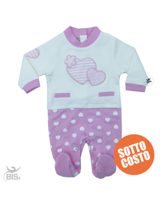 Tutina invernale per neonata pois e cuori