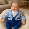 Winter Newborn jumpsuit, with hearts + "I'm daddy's meatball" print.