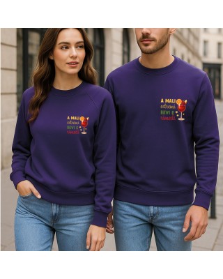 Felpa “A mali estremi bevi e rimedi” Purple Mood – Outfit coppia o regalo amica | bis.it
